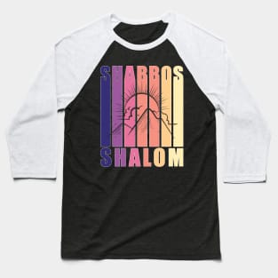 Shabbos Shalom Vintage Sunset Baseball T-Shirt